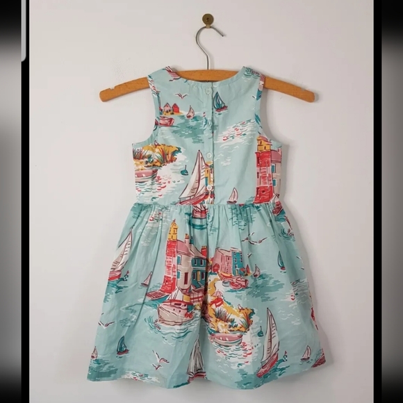 Cath Kidston Venice Boat Dress UK 3-4 Blue Sleeveless Party Occasion - Picture 2 of 4